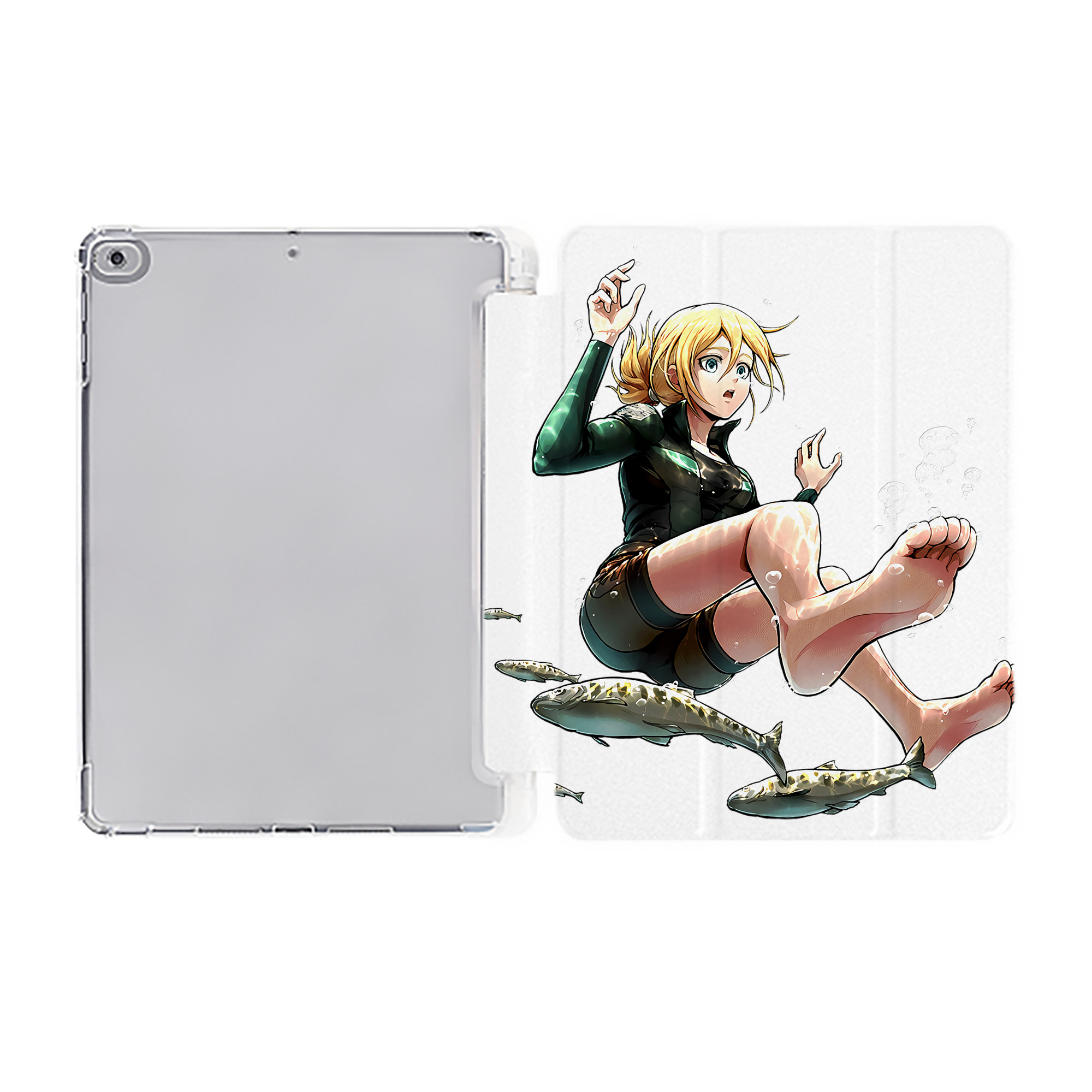 （画像用） 進撃の巨人 クリスタ·レンズ Attack on Titan Christa Lenz IPad ケース ペン収納付き 三つ折りスタンド PUレザー×シリコン 対応機種9.5/10.5/10.9インチ